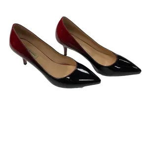 Shoes Heels Kitten By Clothes Mentor In Black & Red, Size: 7