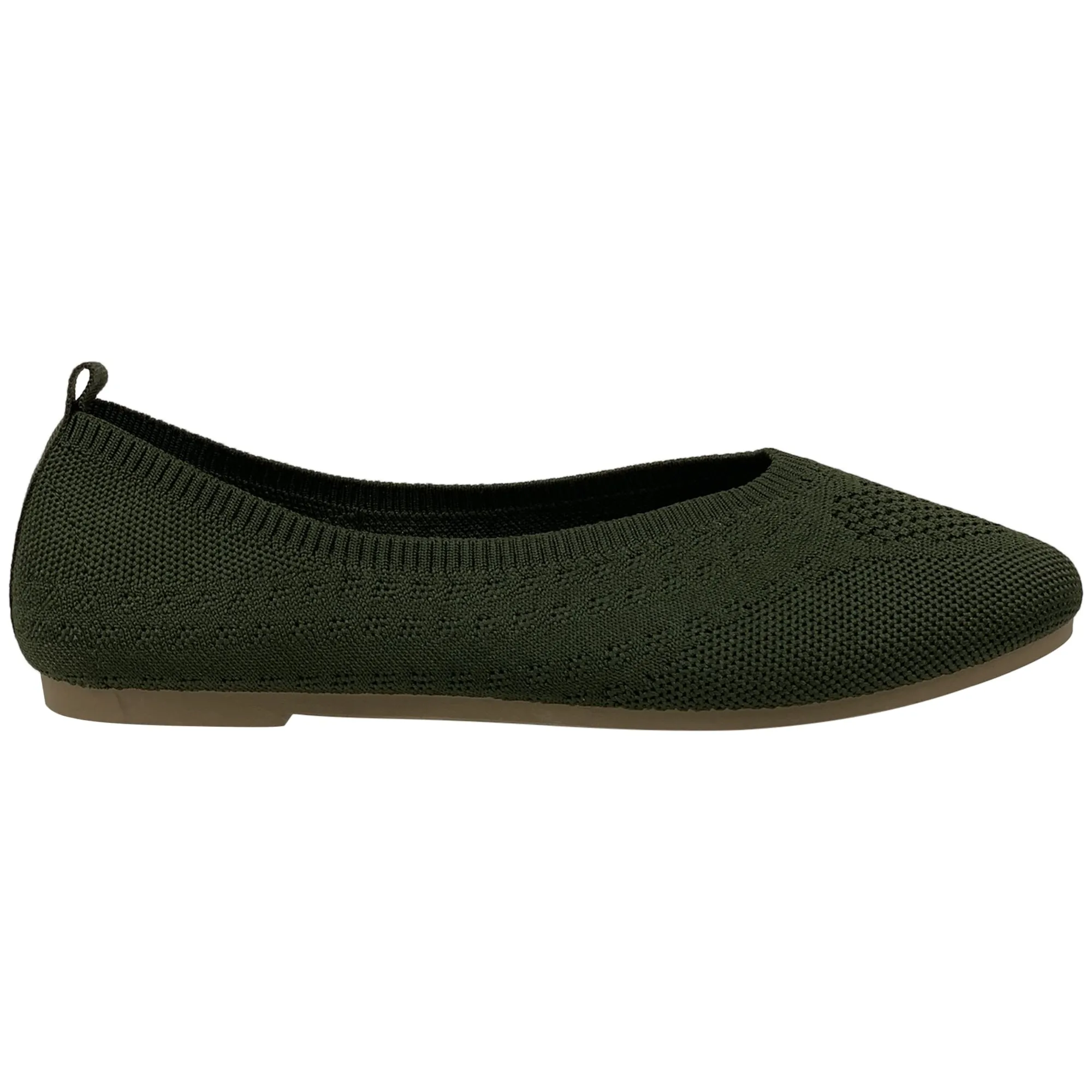 SOBEYO Sweater Round Toe Ballet Flats Soft Foldable Sole Green