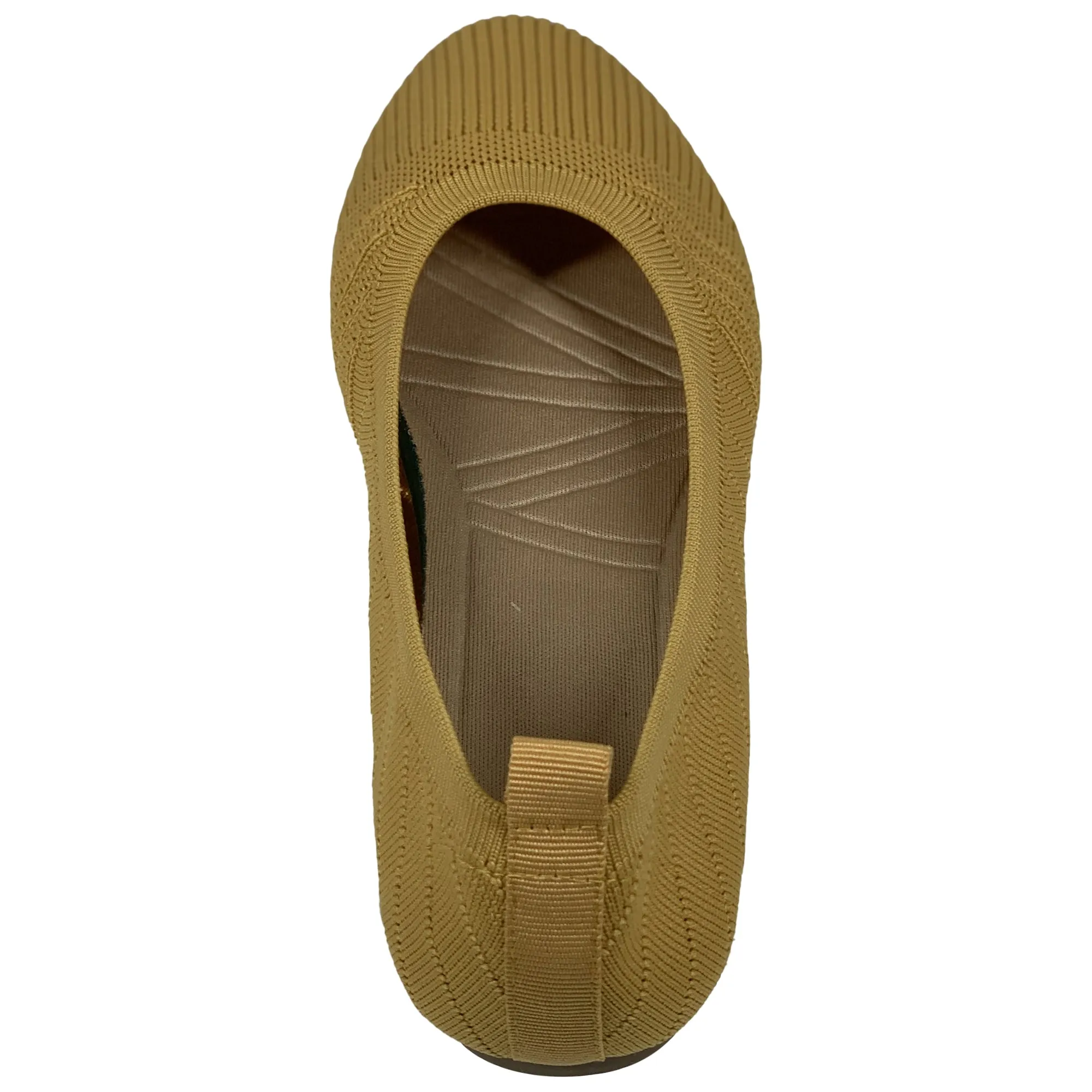 SOBEYO Sweater Round Toe Ballet Flats Soft Foldable Sole Yellow