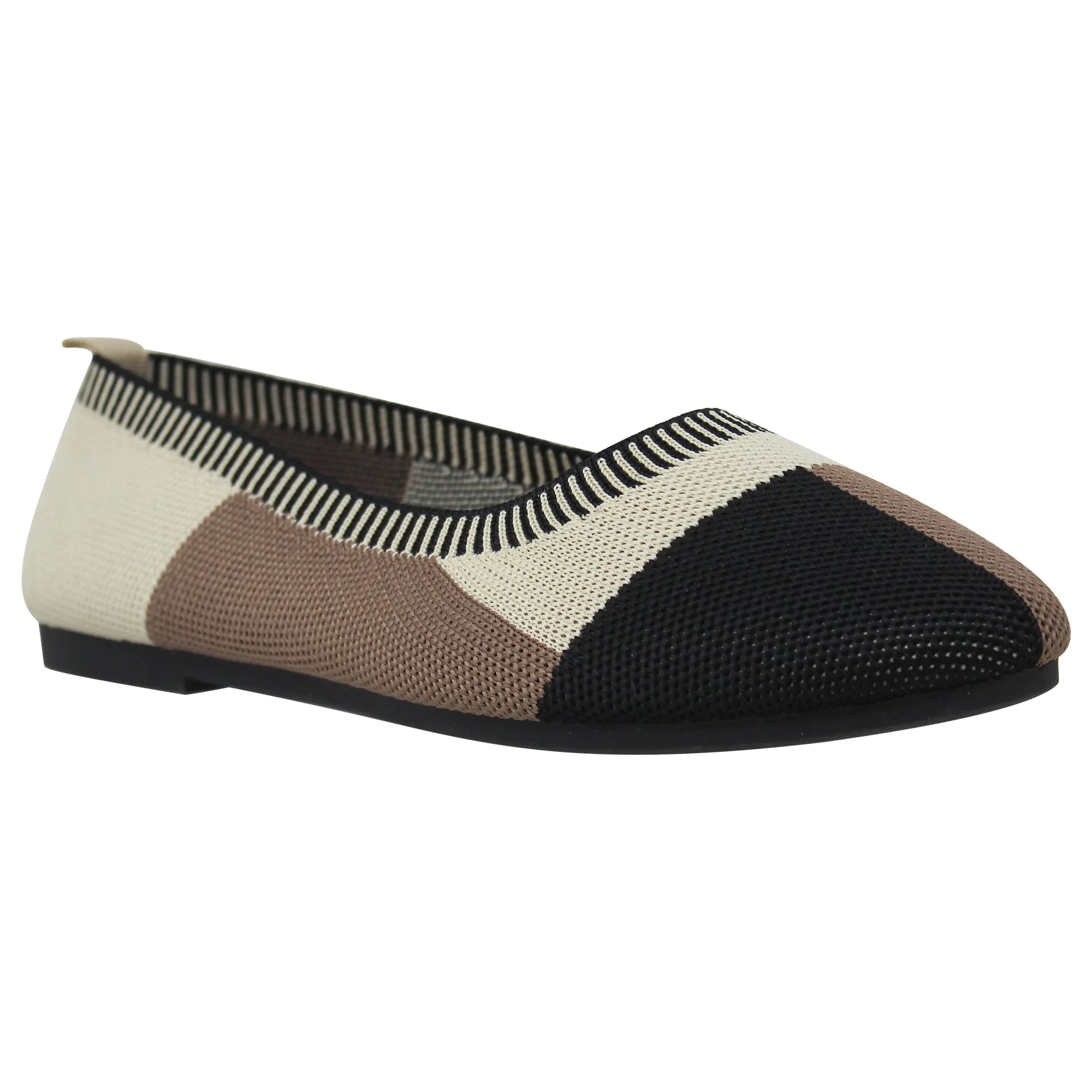 SOBEYO Women's Ballet Flats Sweater Soft Rubber Sole Slip On Casual Shoes Leopard