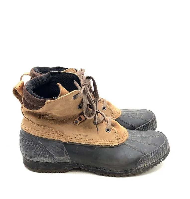 Sorel Men's Ankeny NM2101-286 Brown Black Lace-Up Duck Boots - Size 12
