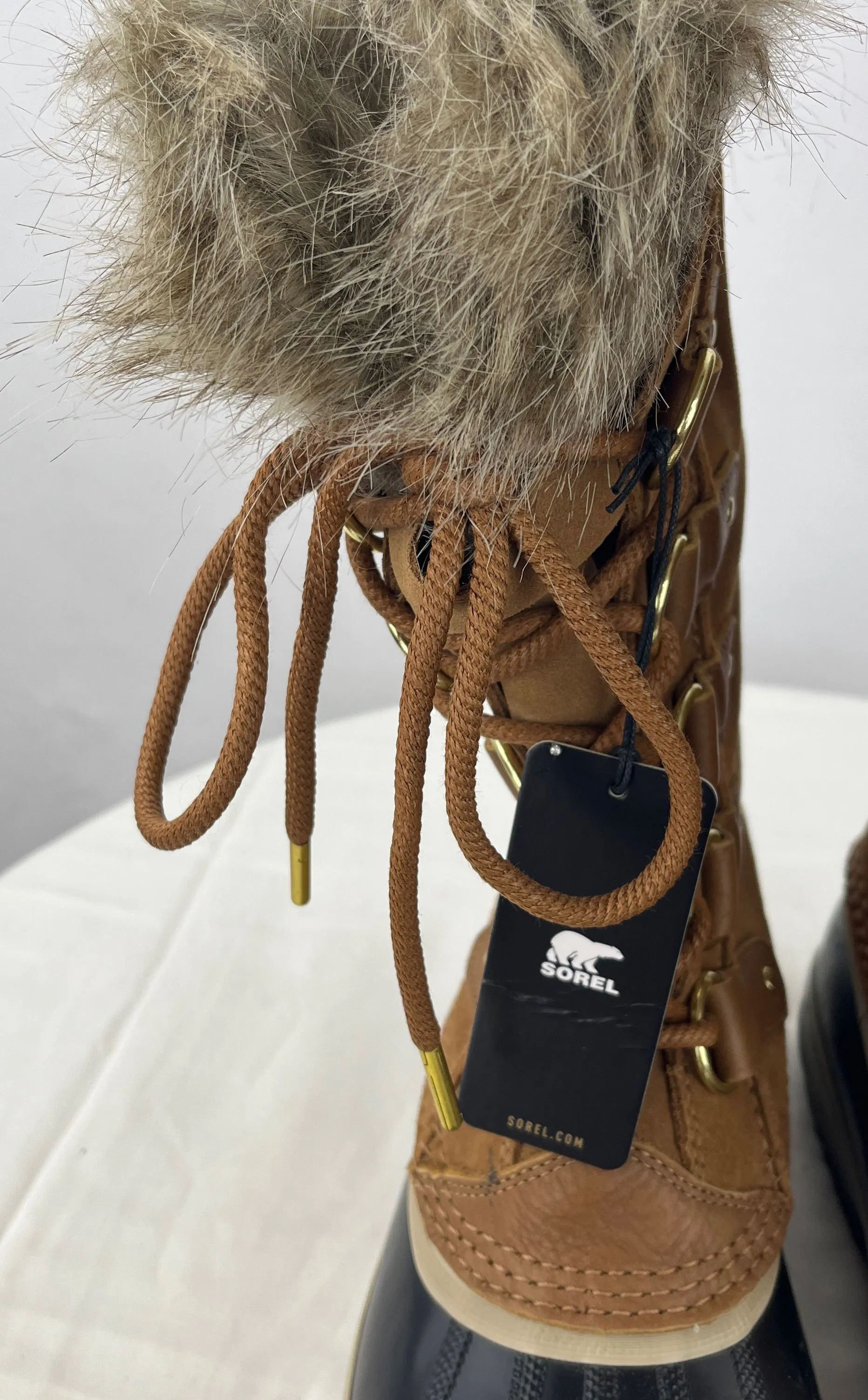 Sorel Women's Brown/Tan WP Tofino Winter Snow Duck Boots W/Faux Fur Size 8.5