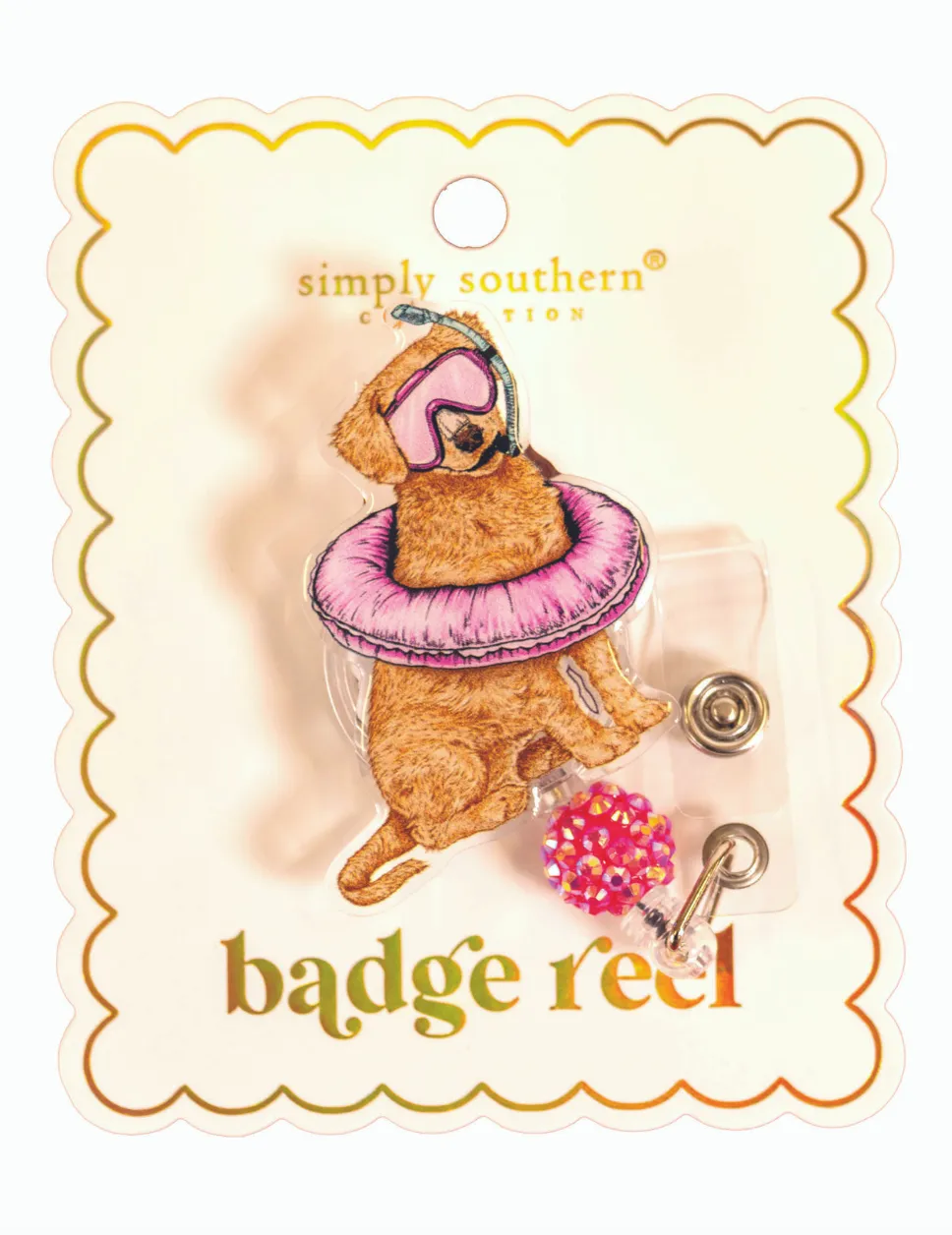 Sparkly Name Badge with Clip and Reel In 14 Options