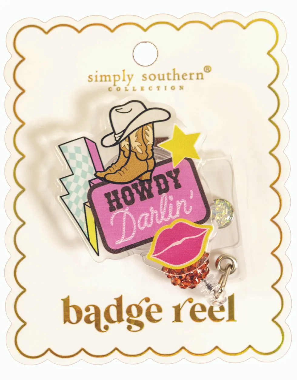 Sparkly Name Badge with Clip and Reel In 14 Options