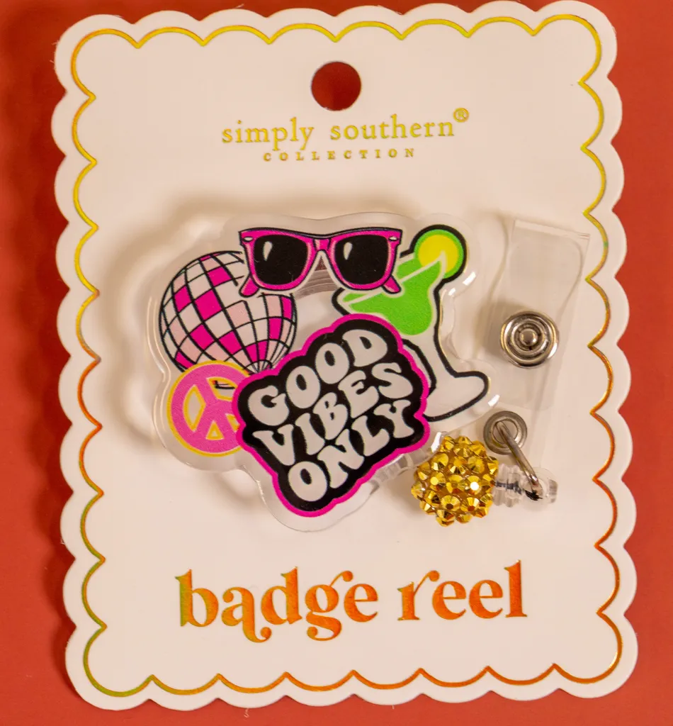 Sparkly Name Badge with Clip and Reel In 14 Options