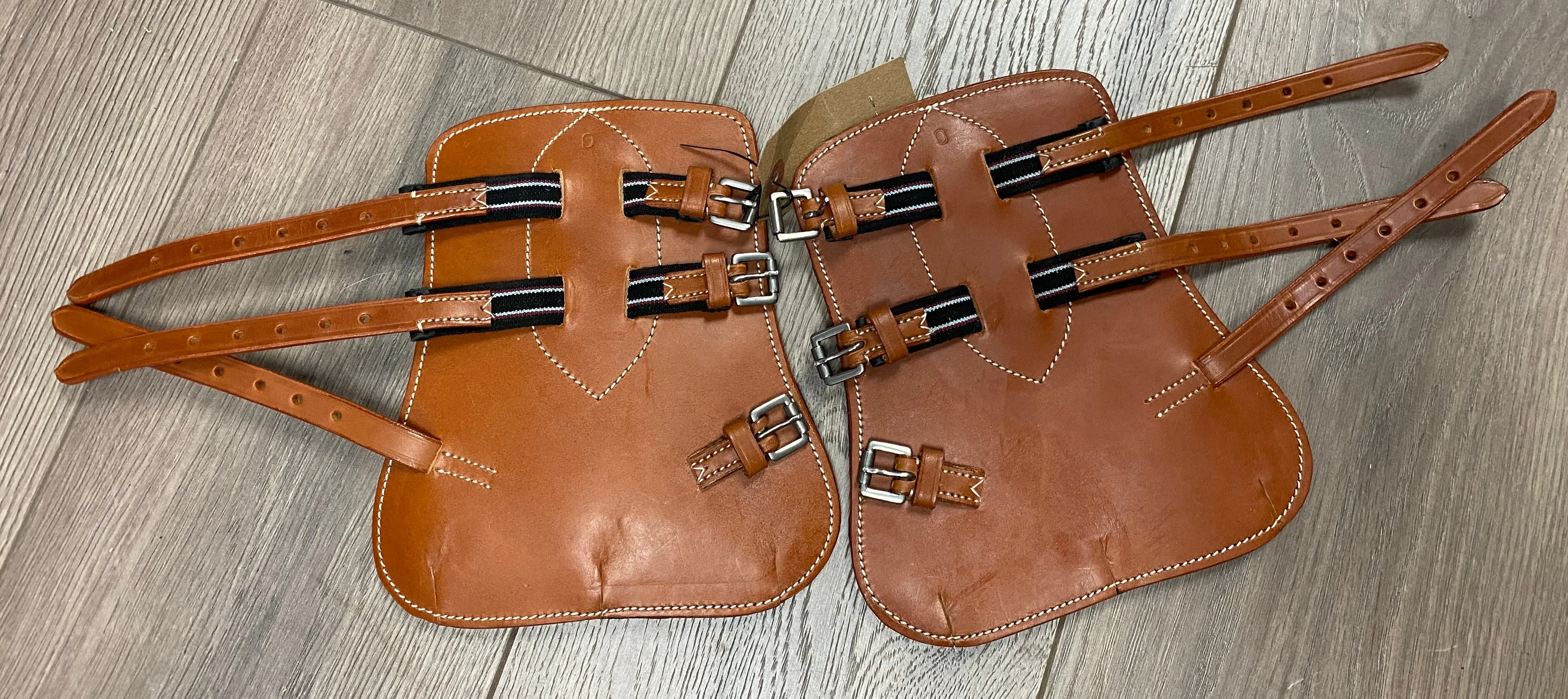 Sz 0 Leather Equination Neoprene Lined Open Front EQ Boots