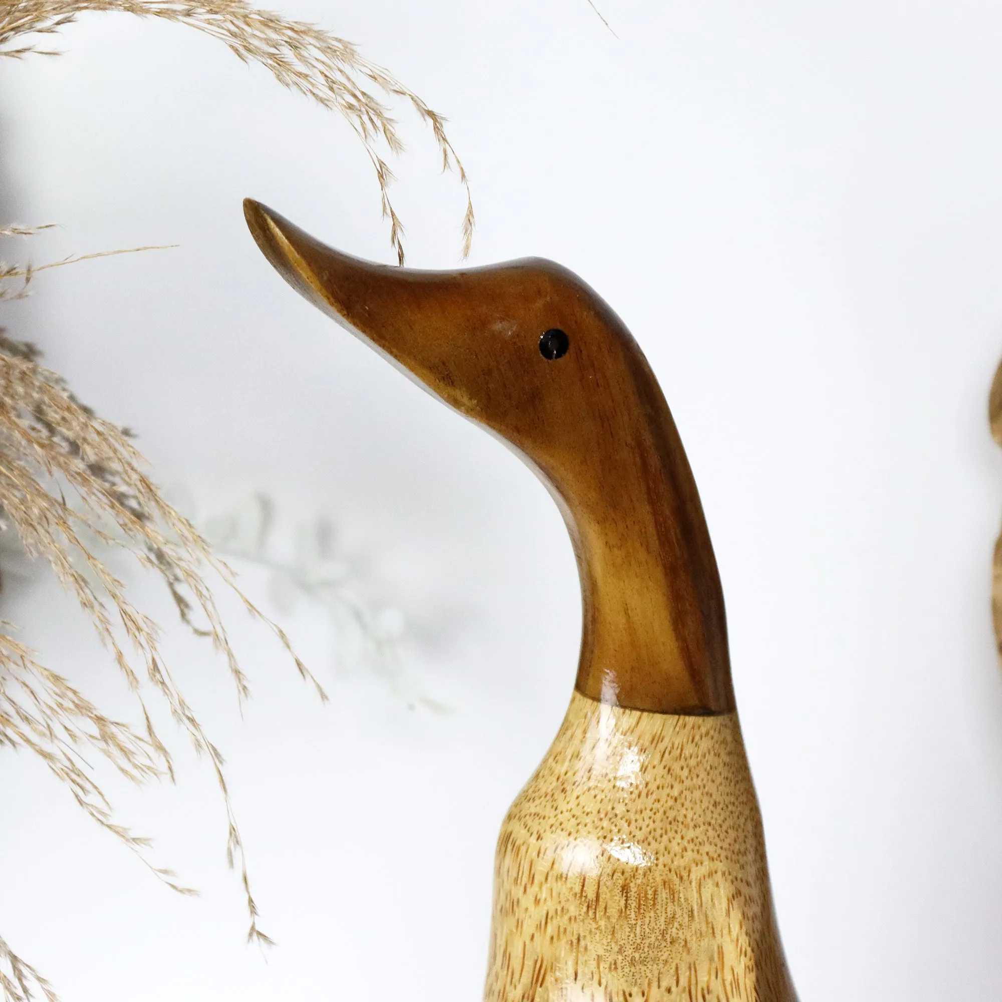 Teak Duck With Red Wellington Boots