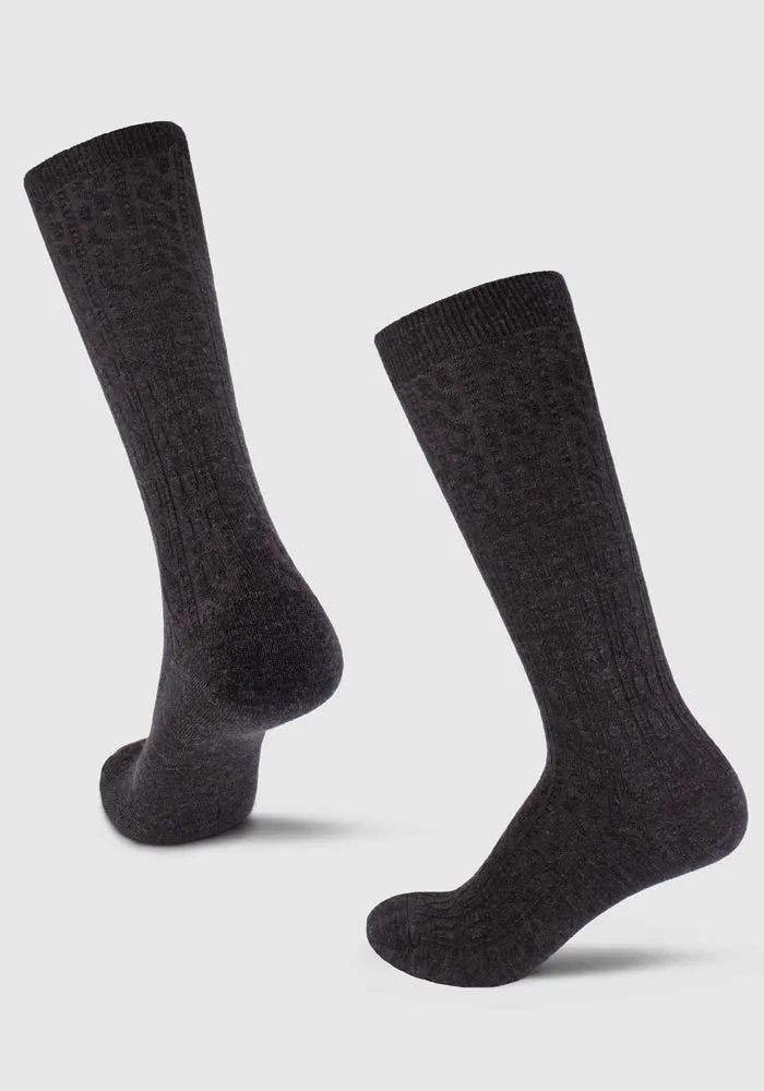 Tilly Over The Calf Cable Knit Sock