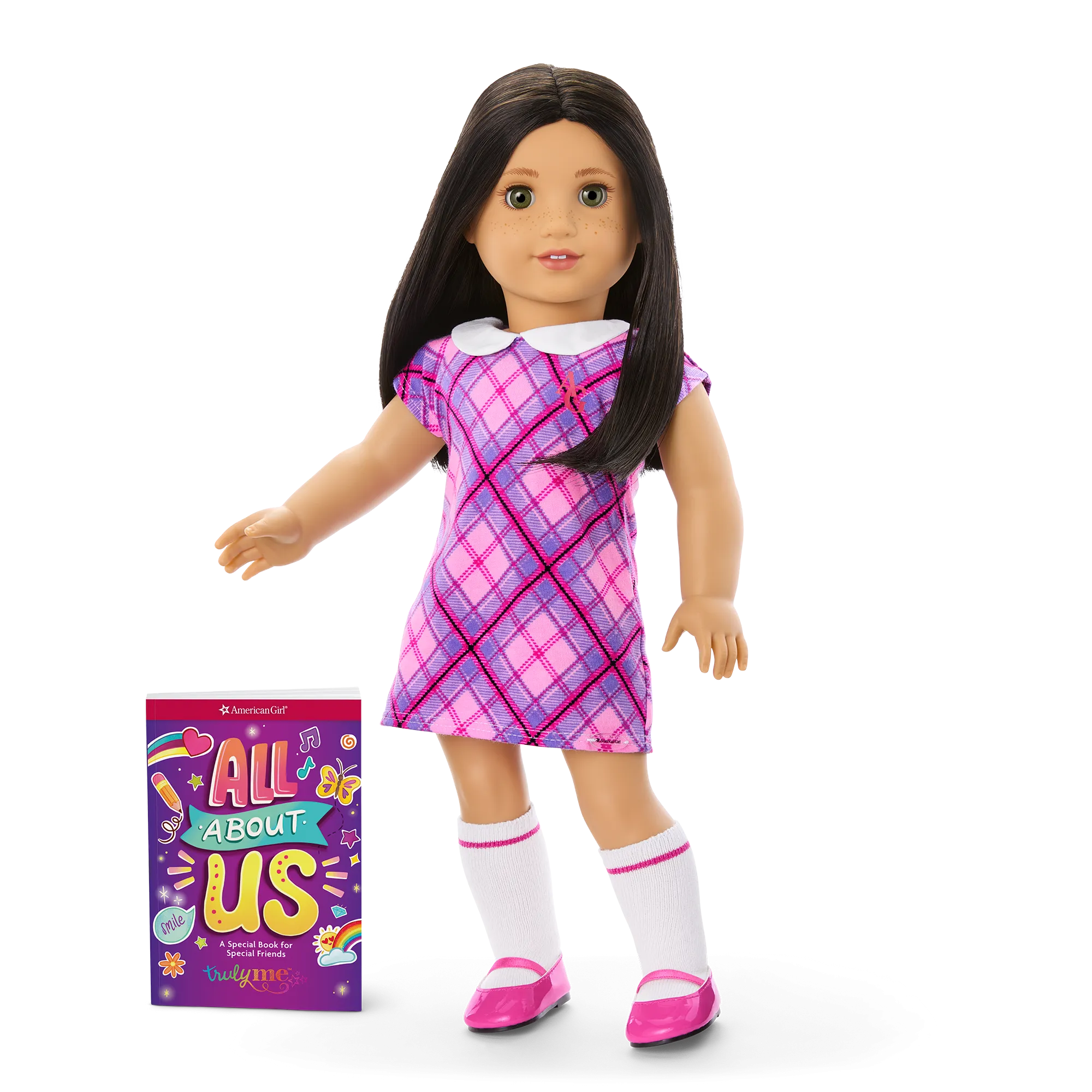 Truly Me™ 18-inch Doll #128 with long straight black-brown hair