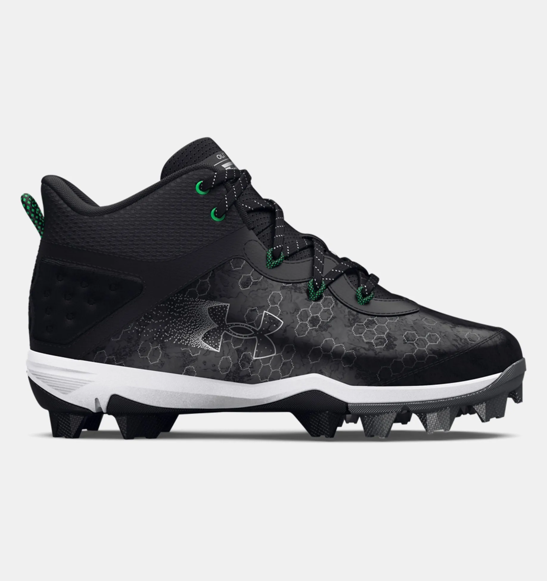 Under Armour Harper 8 Mid Junior Baseball Cleats - Black