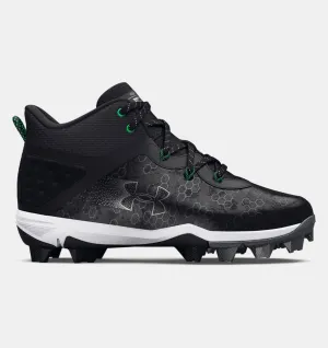 Under Armour Harper 8 Mid Junior Baseball Cleats - Black