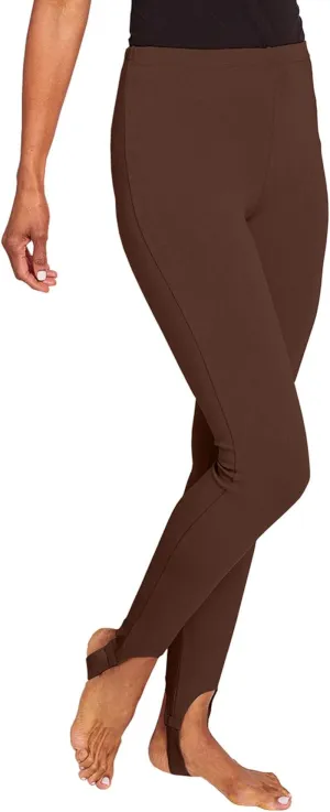 Women'S and Women'S plus Stirrup Loungewear Leggings Tights Brown X-Large Petite