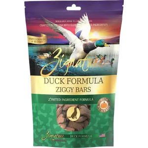 Zignature Ziggy Bars Duck Formula Crunchy Dog Treats 12oz