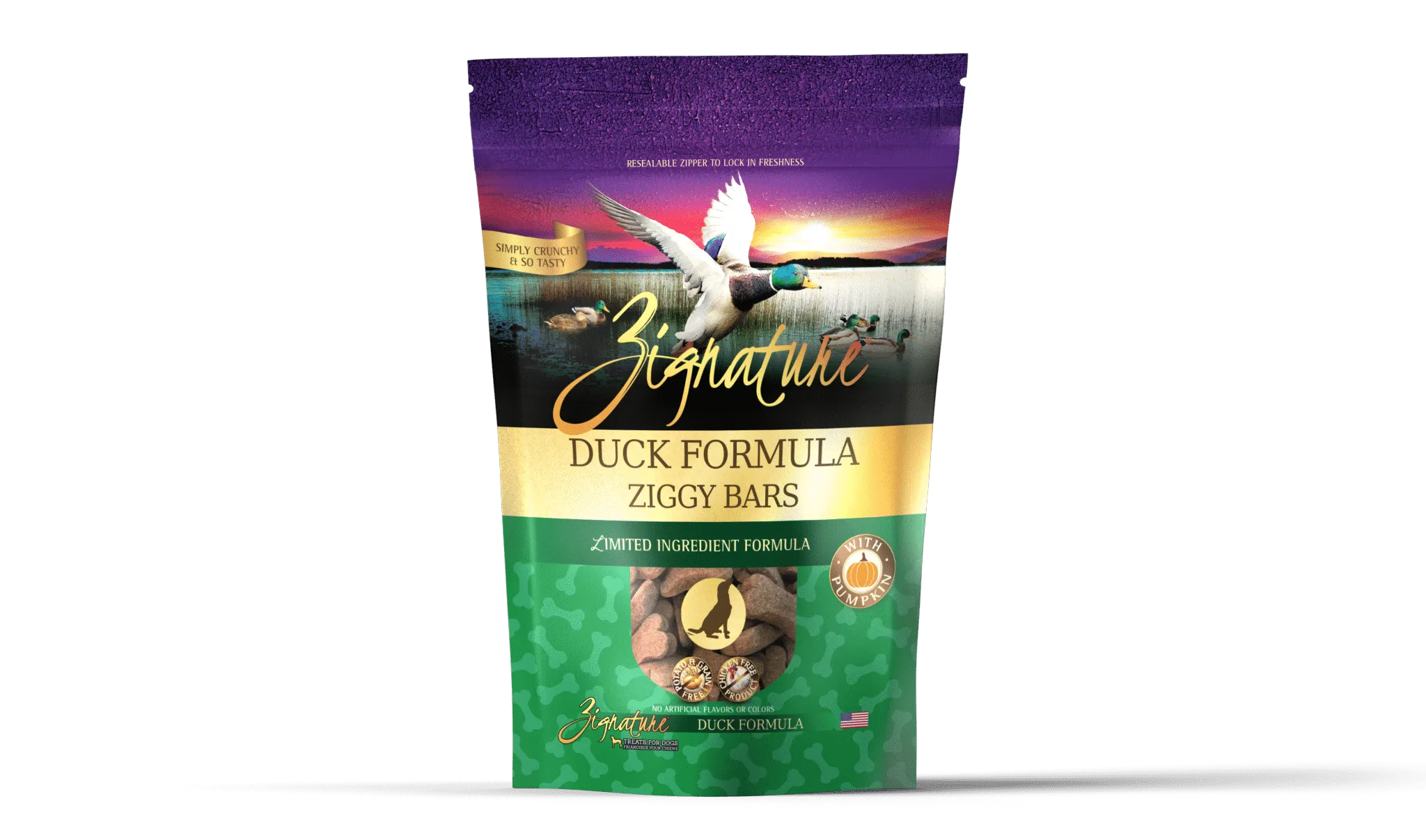 Zignature Ziggy Bars - Duck Formula Dog Treats 340g